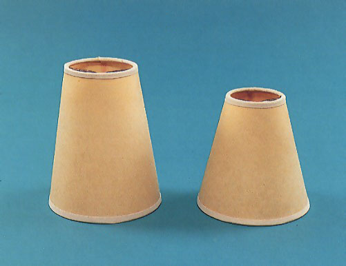 Small Shades, 4" antique parchment shade with self coloured trim.