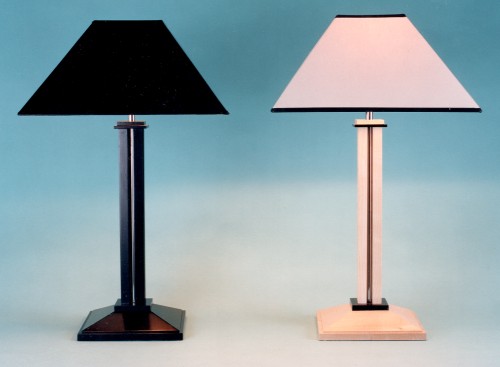 Frank Lloyd Wright, lamp base with square shade, also available in black and chrome.  All colours available in 22.5" (57cm)