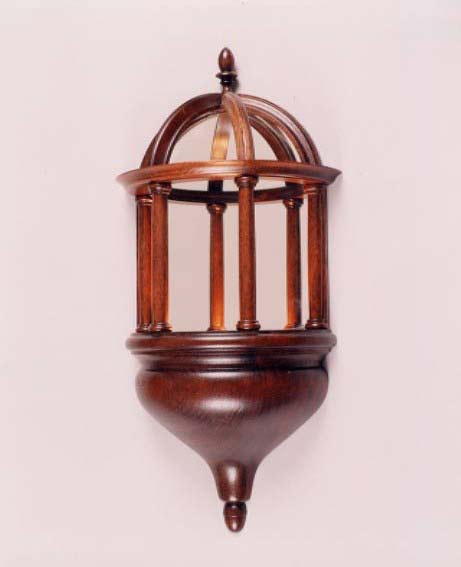 John Soane wall sconce, mirror backed mahogany wall sconce.