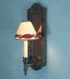 Wooden Mirror backed Wall Sconce